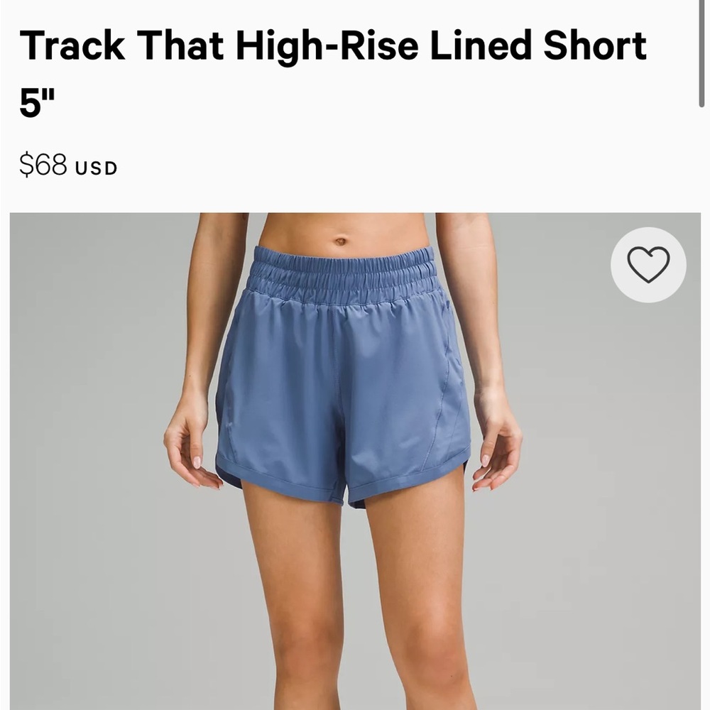 Lululemon Track That High Rose Lined Shorts